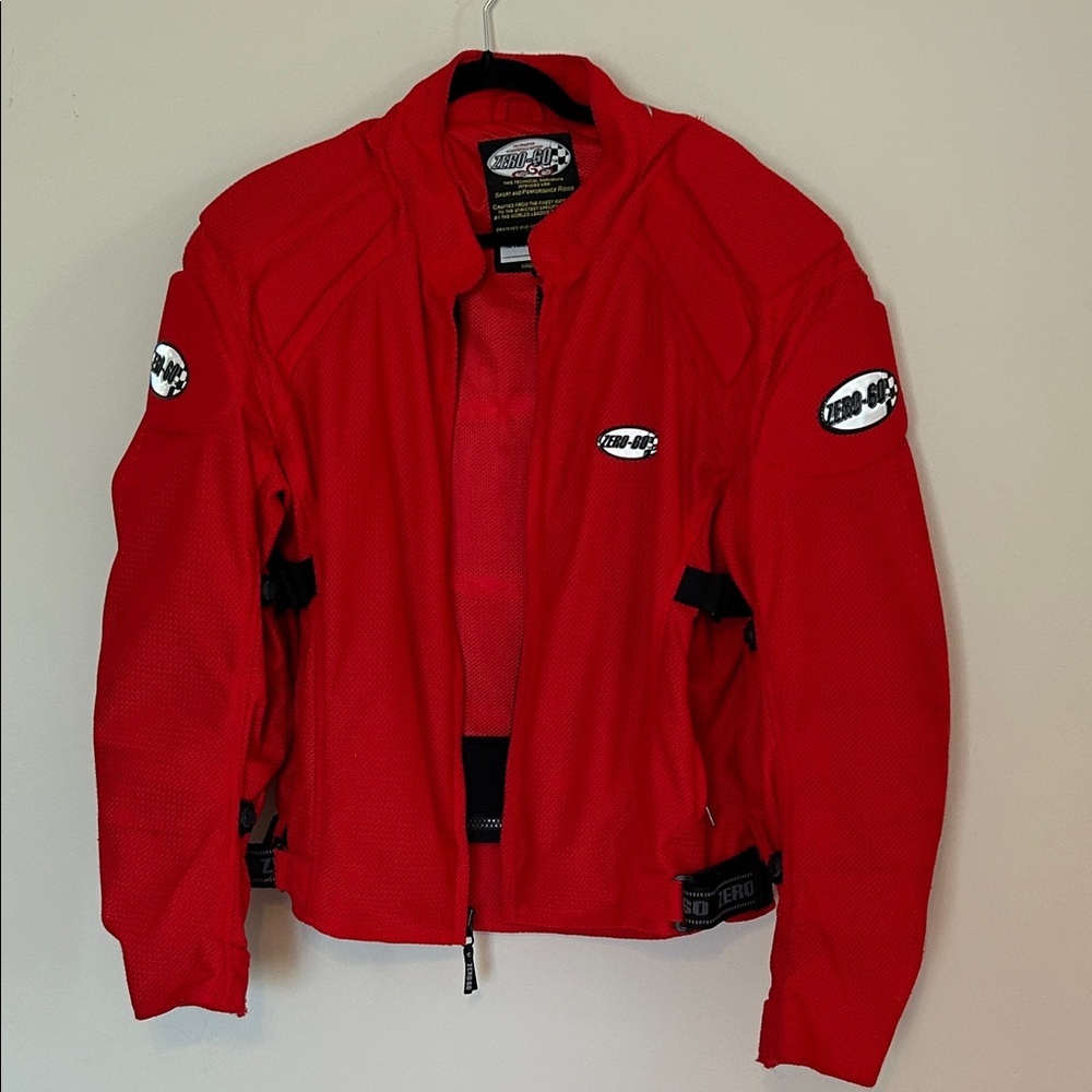 ICON Zero-60 Sport Padded Riding Jacket in Bold Red